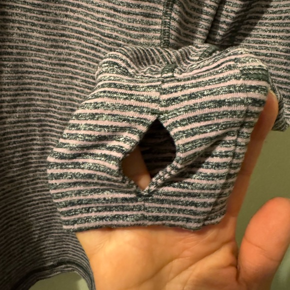 Lululemon Race Your Pace 1/2 Zip Hyper Stripe Mauvelous Heathered Black Size 8 - Picture 6 of 8